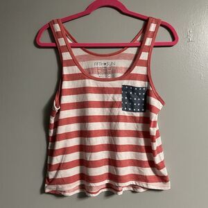 FIFTH SUN USA All Day Tank Top L Patriotic Graphic Tee Patriotic Streetwear